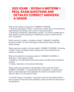 2023 EXAM  / ISYE6414 MIDTERM 1 REAL EXAM QUESTIONS AND DETAILED CORRECT ANSWERS/ A GRADE