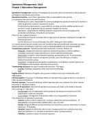 Summary Operations Management module Design, slack (Stenden)