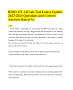 BIOD151 All Lab Test Latest Update  Questions and Correct  Answers Rated A+