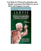 Test Bank for Physical Examination and Health Assessment 9th Edition by Jarvis 2023 | All Chapters Covered