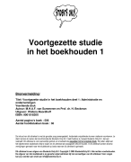 Voortgezette studie in het boekhouden 1 Samenvatting 