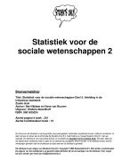 Statistiek voor de sociale wetenschappen Samenvatting 