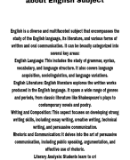 Short information about English Subject 