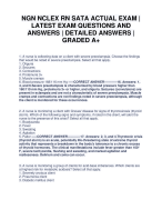 NGN NCLEX RN SATA ACTUAL EXAM | LATEST EXAM QUESTIONS AND ANSWERS | DETAILED ANSWERS | GRADED A+