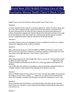 Brand New 2023 NU665 Primary Care of the Psychiatric Mental Health Client II Week 3 Quiz
