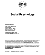 Social Psychology Samenvatting