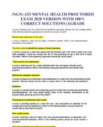 (NGN) ATI MENTAL HEALTH PROCTORED  EXAM 2020 VERSION WITH 100 % CORRECT SOLUTIONS |AGRADE