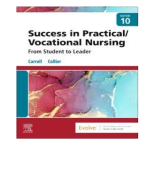 TEST BANK FOR SUCCESS IN PRACTICAL VOCATIONAL NURSING 10TH EDITION ( ISBN 90780323810173 ) BY CARROLL ET AL COMPLETE TEST BANK ALL CHARPTERS ( CHAPTER 1-19) LATEST EDITION
