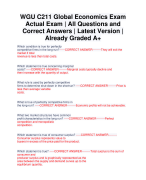 WGU C211 Global Economics Exam Actual Exam | All Questions and Correct Answers | Latest Version | Already Graded A+