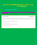 NEW GENERATION NCLEX COMPREHENSIVE EXIT EXAM | 180 QUESTIONS WITH EXPERT VERIFIED MARKING SCHEME
