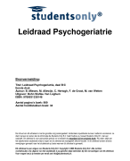 Leidraad psychogeriatrie Samenvatting 