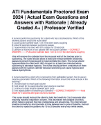 ATI Fundamentals Proctored Exam 2024 | Actual Exam Questions and Answers with Rationale | Already Graded A+ | Professor Verified