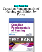 Test Bank for Canadian Fundamentals of Nursing, 6th Edition by Potter  All chapters (1-48) | A+ ULTIMATE GUIDE 