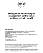 Management accounting en management control in het midden- en kleinbedrijf Samenvatting 