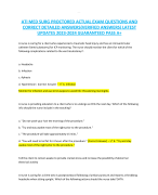 ATI MED SURG PROCTORED ACTUAL EXAM QUESTIONS AND CORRECT DETAILED ANSWERS(VERIFIED ANSWERS) LATEST UPDATES 2023-2024 GUARANTEED PASS A+