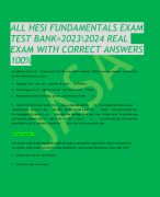 ALL HESI FUNDAMENTALS EXAM TEST BANK=2023\2024 REAL  EXAM WITH CORRECT ANSWERS  100% 