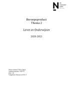 Beroepsproduct Thema 2 PABO 1