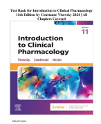 Test Bank for Introduction to Clinical Pharmacology 11th Edition by Constance Visovsky 2024 | All Chapters Covered