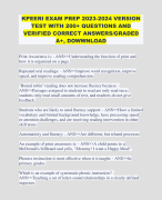 KPEERI EXAM PREP 2023-2024 VERSION TEST WITH 200+ QUESTIONS AND VERIFIED CORRECT ANSWERS/GRADED A+, DOWWNLOAD 