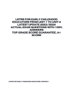 LETRS FOR EARLY CHILDHOOD  EDUCATORS FROM UNIT 1 TO UNIT 4  LATEST UPDATE 2023/2024  ACTUAL EXAM QUESTIONS WITH 100%  ANSWERS  TOP GRADE SCORE GUARANTEE, A+  SCORE 