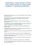 SONICWALL SNSA EXAM LATEST 2023 REAL EXAM V2 100 Q SONICWALL SNSA EXAM LATEST 2023 REAL EXAM V2 100 Q AND CORRECT 