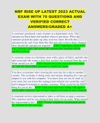 NRF RISE UP LATEST 2023 ACTUAL EXAM WITH 70 QUESTIONS AND VERIFIED CORRECT ANSWERS/GRADED A+ 