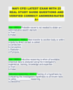NAFI CFEI LATEST EXAM WITH 25 REAL STUDY GUIDE QUESTIONS AND VERIFIED CORRECT ANSWERS/RATED A+   
