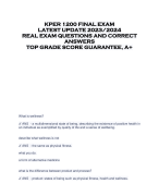 KPER 1200 FINAL EXAM  LATEST UPDATE 2023/2024  REAL EXAM QUESTIONS AND CORRECT  ANSWERS  TOP GRADE SCORE GUARANTEE, A+