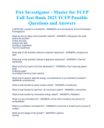 Fire Investigator - Master for TCFP Full Test Bank 2023 TCFP Possible Questions and Answers