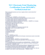 NCC Electronic Fetal Monitoring Certification Exam 2023(100% Verified)Actual test