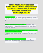 PHTLS POST LATEST 2023/2024 COMPLETE EXAM WITH 75 QUESTIONS AND CORRECT ANSWERS (ANSWERS PROVIDED BEFORE THE QUESTION)/RATED A+   