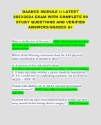 DAANCE MODULE II LATEST 2023/2024 EXAM WITH COMPLETE 90 STUDY QUESTIONS AND VERIFIED ANSWERS/GRADED A+ 