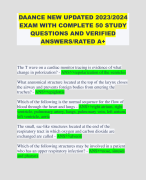 DAANCE NEW UPDATED 2023/2024 EXAM WITH COMPLETE 50 STUDY QUESTIONS AND VERIFIED ANSWERS/RATED A+ 