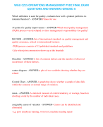 WGU C215 OPERATIONS MANAGEMENT PVDC FINAL EXAM  QUESTIONS AND ANSWERS GRADED A