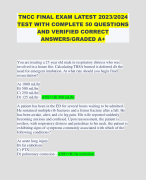 TNCC FINAL EXAM LATEST 2023/2024 TEST WITH COMPLETE 50 QUESTIONS AND VERIFIED CORRECT ANSWERS/GRADED A+ 