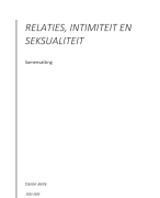 Samenvatting Relaties, Intimiteit en Seksualiteit (RIS)