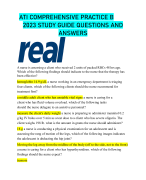 ATI COMPREHENSIVE PRACTICE B   2023 STUDY GUIDE QUESTIONS AND ANSWERS  