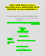Math 220B Midterm latest 2023/2024 Exam QUESTIONS WITH VERIFIED Solutions/GRADED A+ 