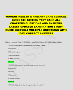 WOMENS HEALTH A PRIMARY CARE CLINICAL GUIDE 5TH EDITION TEST BANK ALL CHAPTERS QUESTIONS AND ANSWERS LATEST UPDATED EXAMINATION STUDY GUIDE 2023/2024 MULTIPLE QUESTIONS WITH 100% CORRECT ANSWERS