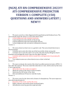 [NGN] ATI RN COMPREHENSIVE 2023!!!  ATI COMPREHENSIVE PREDICTOR  VERSION 1 COMPLETE (150)  QUESTIONS AND ANSWERS LATEST |  NEW!!!