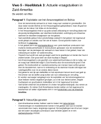 Samenvatting aardrijkskunde - Hoofdstuk 3: Actuele vraagstukken in Zuid-Amerika - De wereld van, vwo 5