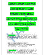 Exam from Wall Street Prep-Wall Street Prep Questions And Answers actual  one 100%