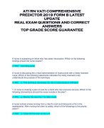 ATI RN VATI COMPREHENSIVE  PREDICTOR 2019 FORM B LATEST  UPDATE  REAL EXAM QUESTIONS AND CORRECT  ANSWERS  TOP GRADE SCORE GUARANTEE