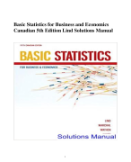 Basic Statistics for Business and Economics  Canadian 5th Edition