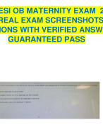 NGN HESI OB MATERNITY EXAM  2023-2024 REAL EXAM SCREENSHOTS 55 QUESTIONS WITH VERIFIED ANSWERS| GUARANTEED PASS