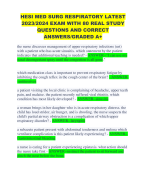 HESI MED SURG RESPIRATORY LATEST 2023/2024 EXAM WITH 80 REAL STUDY QUESTIONS AND CORRECT ANSWERS/GRADED A+ 