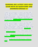 NURSING 802 LATEST 2023-2024 EXAM WITH 80 QUESTIONS AND ANSWERS/GRDAED A+ 