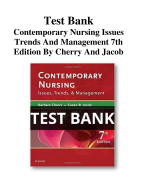 Test Bank For Contemporary Nursing Issues Trends And Management 7th Edition By Cherry And Jacob All Chapters (1-28) |A+ ULTIMATE GUIDE 2022