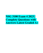 NSG 3100 Exam 4 2023 | Complete Questions with Answers Latest Graded A+