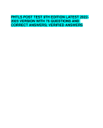 PHTLS POST TEST 9TH EDITION LATEST 2022-2023 VERSION WITH 75 QUESTIONS AND CORRECT ANSWERS| VERIFIED ANSWERS